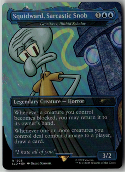 MTG Squidward, Sarcastic Snob Foil 1928 SLD Secret Lair Spongebob Squarepants - Image 1