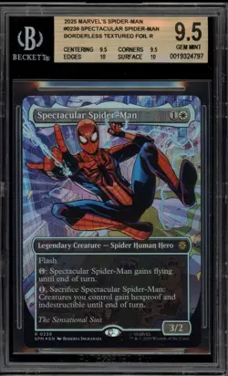 Magic MTG Spectacular Spider-Man Borderless Textured Foil #0239 BGS 9.5 Gem Mint - Image 1