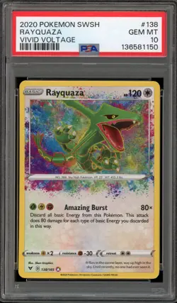 Pokemon Rayquaza Vivid Voltage Amazing Rare #138 PSA 10 Gem Mint - Image 1
