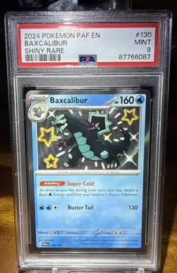 2024 Pokemon PAF EN Paldean Fates Baxcalibur Shiny Rare MINT PSA 9 - Image 1