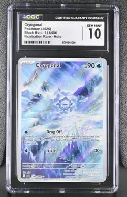 Cryogonal *CGC 10* Illustration Rare *Black Bolt* #111 *2025* Pokemon - Image 1