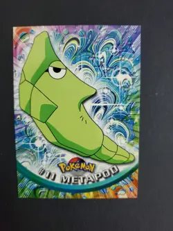 Metapod #11 Blue Logo - 1999 Pokemon Topps TV Animation Series 1 - Image 1