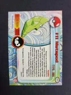 Metapod #11 Blue Logo - 1999 Pokemon Topps TV Animation Series 1 - Image 2