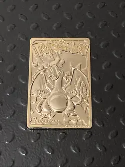 Vintage Pokemon 1999 CHARIZARD Burger King Promo 23k Gold Plated Trading Card - Image 1