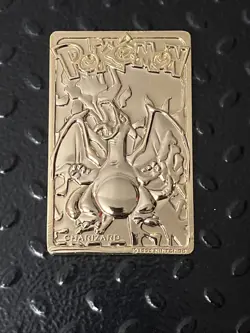 Vintage Pokemon 1999 CHARIZARD Burger King Promo 23k Gold Plated Trading Card - Image 3
