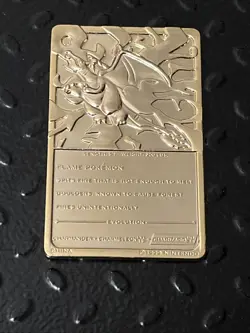 Vintage Pokemon 1999 CHARIZARD Burger King Promo 23k Gold Plated Trading Card - Image 5