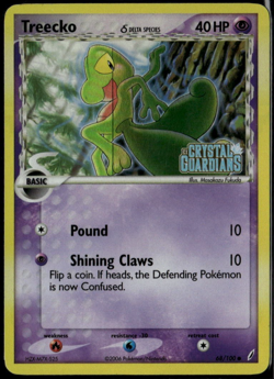 Treecko Reverse Holo 68/100 ex Crystal Guardians 2006 MP Pokemon Card - Image 1