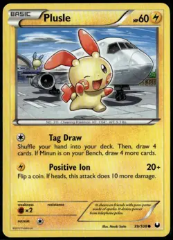 Plusle - BW Dark Explorers 39/108 2012 NM Pokemon - Image 1