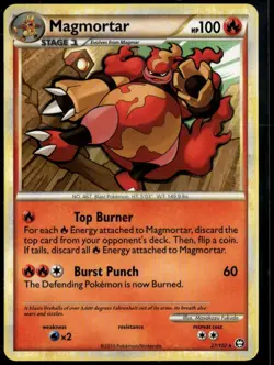 Magmortar Rare - HGSS Triumphant 27/102 2010 LP+ Pokemon Card - Image 1