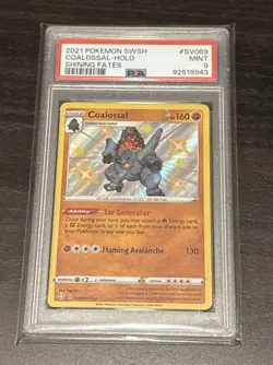 2021 Pokemon SWSH Shining Fates #SV069 Coalossal Holo PSA 9 Mint - Image 1