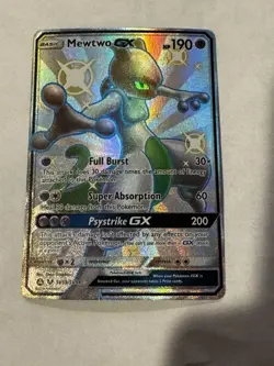 Pokemon Mewtwo GX Full Art Shiny Holo Rare SV59/SV94 Hidden Fates 190 HP Card - Image 1