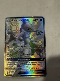 Pokemon Mewtwo GX Full Art Shiny Holo Rare SV59/SV94 Hidden Fates 190 HP Card - Image 3