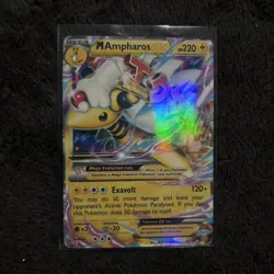 Pokemon M Ampharos EX Full Art Ultra Rare Holo 28/98 Ancient Origins Mega Card - Image 1
