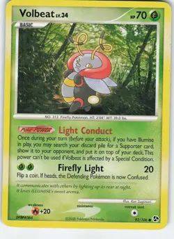 Volbeat 92/106 Great Encounters Common Normal MP Pokemon - Image 1