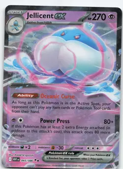 Jellicent ex 045/086 Double Rare Holo SV: White Flare NM Pokemon - Image 1