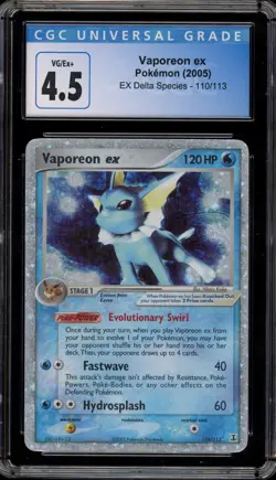 Pokemon Vaporeon ex EX Delta Species Holo Ultra Rare #110 CGC 4.5 - Image 1