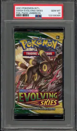Pokemon Evolving Skies Umbreon Sealed Booster Pack PSA 10 Gem Mint - Image 1
