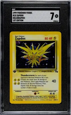 Pokemon Zapdos 1st Edition Holo SGC 7-FRESH GRADE-read description - Image 1