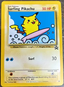 2001 Pokemon Black Star Surfing Pikachu #28 - Image 1