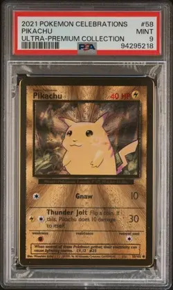 2021 CHARIZARD #4 & PIKACHU #58 POKEMON UPC CELEBRATIONS METAL CARD PSA9 SEQ SET - Image 4