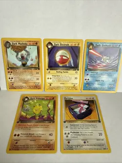 Pokemon TCG ROCKET Lot 1st Edition Cards - Dark Machoke, Electrode, Golduck - Image 1
