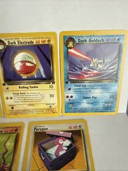 Pokemon TCG ROCKET Lot 1st Edition Cards - Dark Machoke, Electrode, Golduck - Image 3