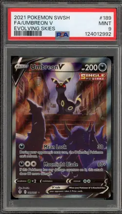 Pokemon Umbreon V Evolving Skies Full Alt Art #189 PSA 9 Mint - Image 1