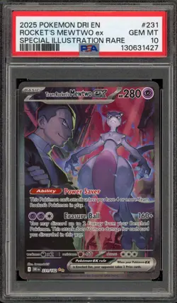 Pokemon Team Rocket's Mewtwo ex Destined Rivals SIR #231 PSA 10 Gem Mint - Image 1