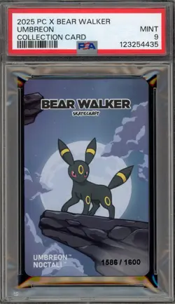 Pokemon Umbreon P.M. Center X Bear Walker Coll. Card Serialized 1586/1600 PSA 9 - Image 1