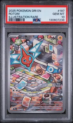 PSA 10 ROTOM ILLUSTRATION RARE #197 2025 POKEMON DRI EN DESTINED RIVALS - Image 1