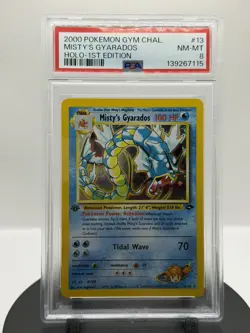 2000 Pokemon Gym Challenge Misty’s Gyarados Holo 1st Ed #13 PSA 8 NM-MT - Image 1