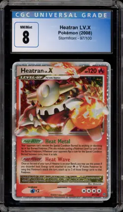 Pokemon Heatran Lv.X Stormfront Holo Ultra Rare #97 CGC 8 - Image 1