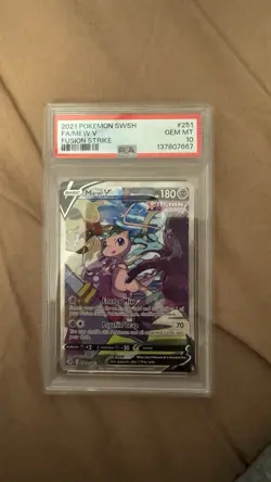 Pokemon Fusion Strike Mew V Full Art Holo Ultra Rare PSA 10 #251/264 - Image 1