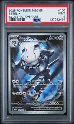 2025 POKEMON MEG EN-MEGA EVOLUTION ILLUSTRATION RARE #150 STEELIX PSA 9 - Image 1