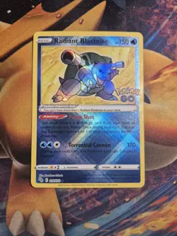 Radiant Blastoise ⭐ 018/078 Holo Radiant Rare Pokemon GO 2022 Pokemon NM - Image 1