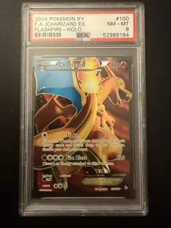 2014 POKEMON XY FLASHFIRE #100 FULL ART/CHARIZARD EX PSA 8 - Image 1