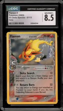 Pokemon Flareon EX Delta Species Holo Rare #5 CGC 8.5 - Image 1