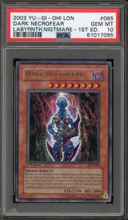Yu-Gi-Oh! Dark Necrofear Labyrinth of Nightmare 1st Edition LON-065 PSA 10 - Image 1