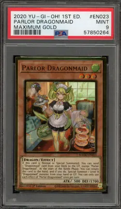 Yu-Gi-Oh! Parlor Dragonmaid Maximum Gold 1st Edition MAGO-EN023 PSA 9 Mint - Image 1