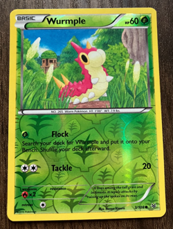 REVERSE HOLO Wurmple 3/108 - 2015 Pokemon Roaring Skies Common Card - NM - Image 1