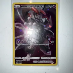 Pokemon Armored Mewtwo Holo Double Swirl Rare Black Star Promo Card SM228 - Image 3