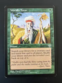 MTG Worldly Tutor Mirage Uncommon Green Instant - Image 1