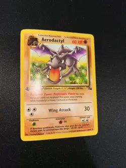 Pokemon TCG Aerodactyl Non Holo Rare 1st Edition Fossil Card 1/62 LP - Image 3