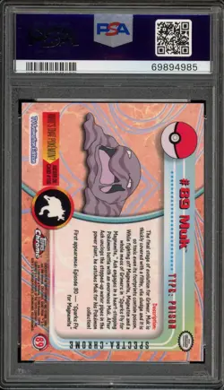 Pokemon Topps Chrome Muk Spectra #89 PSA 10 Gem Mint - Image 2