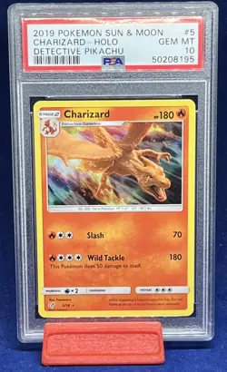 2019 Pokemon Sun & Moon Charizard Holo Detective Pikachu #5 PSA 10 GEM MINT - Image 1
