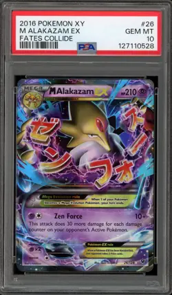 Pokemon M Alakazam EX XY Fates Collide Holo Ultra Rare #26 PSA 10 Gem Mint - Image 1