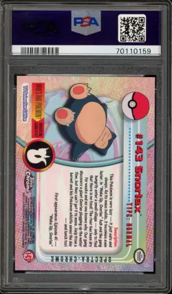 Pokemon Topps Chrome Snorlax Spectra #143 PSA 10 Gem Mint - Image 2