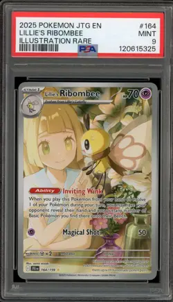 Pokemon Lillie's Ribombee Journey Together Illustration Rare #164 PSA 9 Mint - Image 1