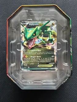2017 Pokemon TCG Rayquaza Battle Origins Tin "OPENED" - Image 4