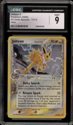 Pokemon Jolteon EX Delta Species Holo Rare #7 CGC 9 Mint - Image 1